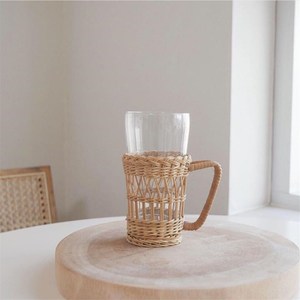 Handmade Weaving Pouring Pitcher Jug Rattan Wrap Pitchers glassware <b>Accessories</b> Cup Holder Covers - Product Image 5