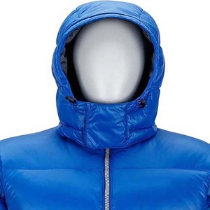 Vestes à capuche bouffantes bleues pour hommes imperméables coupe-vent personnalisables vêtements de rue Pakistan fermeture à glissière saison d'hiver - Product Image 5