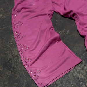 Custom Streetwear High Street Lightweight 100% Cotton <b>Jogger</b> Wide Straight Flare Men's Sweatpants Rhinestone <b>Baggy</b> - Product Image 5