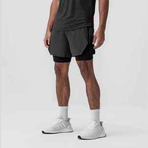 Short de course 2 en 1 à deux couches pour hommes Short d'entraînement de yoga et de gymnastique Short d'entraînement à la taille élastique confortable et personnalisé Short d'entraînement pour hommes - Product Image 6