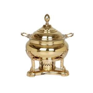 Silver Plated Finishing Size Chafing Dish <b>Food</b> Warming Hotel Restaurants Decoration Chafing Dish With Burner Chafing Dish - Product Image 3