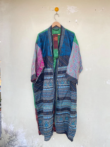 Kimono de seda crepé, bata de maternidad, vestido de gasa, ropa de salón, ropa de dormir larga, bata Hippie, verano, otoño, primavera, estilo informal, tamaño libre - Product Image 3