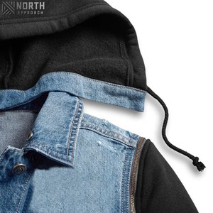 Veste d'hiver pour hommes de haute qualité taille normale Logo personnalisé avec matériau en duvet Nouvel état Vestes en jean pour hommes Manteaux - Product Image 3