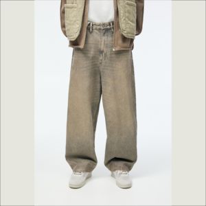 กางเกงยีนส์ชายทรงหลวมโลโก้ทรงหลวมกางเกงยีนส์ทรงหลวมสไตล์วินเทจซีดจางสำหรับทุกเพศ - Product Image 5