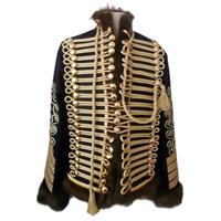 Veste de hussard en laine rouge faite à la main Veste de hussard en laine noire faite à la main Costume rouge tresse d'or uniforme de cérémonie en coton