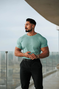 Venta al por mayor de Camisetas Personalizadas para hombre, Camiseta ajustada con cuello redondo, 100% algodón, transpirable, secado rápido, ropa de gimnasio y entrenamiento, camiseta para hombre - Product Image 6