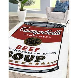 Tapis imprimé fantaisie pour espace de vie moderne et cuisine, tapis gobelin - Product Image 3