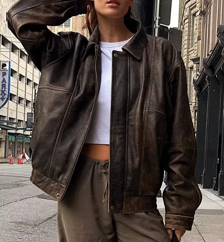 SEEALL　LEATHER OVERSIZED LV3 JACKET Aelfric Eden Men's Racing Jacket Oversized Varsity Jacket Nascar