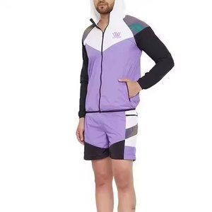 Conjuntos de pantalones cortos cortavientos transpirables ligeros personalizados conjunto de pantalones cortos cortavientos para hombre recién llegados - Product Image 2