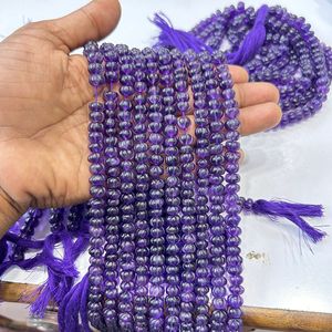 ลูกปัดอะมีทิสต์สีน้ำเงินธรรมชาติ รูปทรงฟักทอง สไตล์เมลอน คุณภาพสูง สำหรับทำเครื่องประดับ ผ่านการเคลือบแว็กซ์/น้ำมัน ได้รับการรับรองจากผู้ที่สาม - Product Image 4