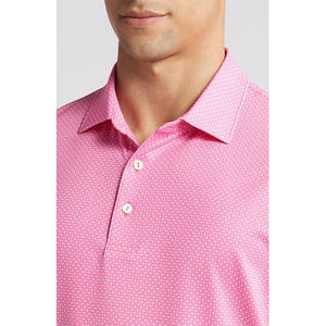 T-shirt de golf décontracté pour homme, séchage rapide, respirant, motif uni, tissu tricoté, conception personnalisée, anti-plis - Product Image 2