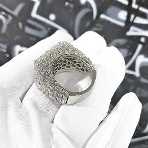 Anillo de Moissanita con Corte Esmeralda Cuadrado, Estilo Hip Hop, Plata 925, Color D, Certificado GRA, Iced Out VVS, para Hombre, Pasa el Test de Diamantes - Product Image 5