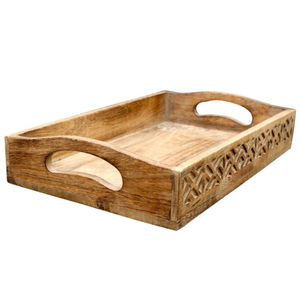 Plateau de service rectangulaire en bois de manguier rustique fait à la main avec poignées, design classique, décoration de cuisine et de la maison, plateau de service - Product Image 4