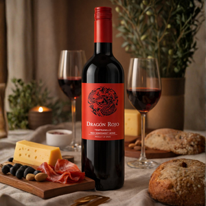 Vino Tinto Semiseco Dragon Rojo, 100% Tempranillo, 11% ABV, Vino Tinto Español, 750 ml - Product Image 2