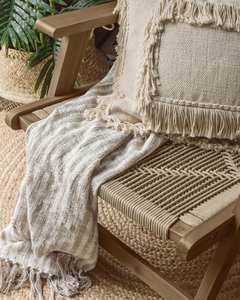 Customizable Modern Wood <b>Lounge</b> <b>Chair</b> Durable Metal Design Color Rope Woven Leisure for Home Hotel Apartment's Living Room Use - Product Image 3