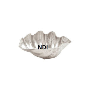 Dessus de table Finition argentée Forme personnalisable écologique Bol de service à fruits classique en laiton Conception de récipient profond pour la maison - Product Image 1