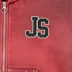 Sudadera con capucha de lana Premium para mujer, tela de mezcla de algodón, diseño de diamantes de imitación rojos, logotipo personalizado, bordado, estampado básico, sudaderas con capucha - Product Image 6