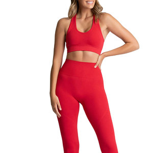 Activewear Mujeres Seamless Two Piece Yoga Sujetador deportivo y mallas Fitness Gym Workout Yoga Set Custom Wear - Product Image 6