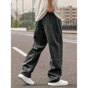 Jean en denim élégant pour homme, coupe droite, jambe large, taille haute, léger, style vintage, couleur anthracite, écologique, respirant, taille 26-40 - Product Image 6