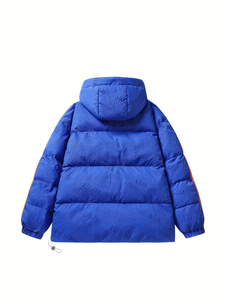 Chaqueta acolchada de burbujas de invierno de alta calidad para hombre, decoración de piel de cuero liso con estampado de capucha, calidez para exteriores de talla grande, superventas - Product Image 4