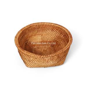 Plateau en rotin naturel fait à la main pour servir le petit-déjeuner, le thé et la décoration quotidienne de la table - Product Image 3