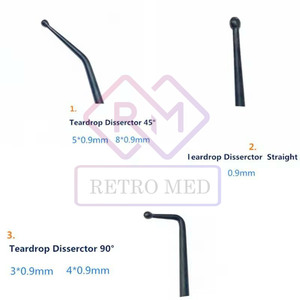 Micro-instruments pour nerfs : Crochets vasculaires, Spatules nerf, Curettes, Dissecteurs en forme de goutte d'eau, en acier inoxydable réutilisable, 19 pièces/kit - Product Image 3