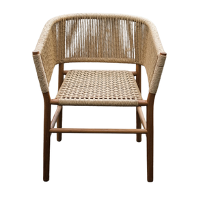 Chaise Dewi en rotin et bois de teck avec coussin pour sièges d'intérieur et de salon d'hôtel Design antique traditionnel d'Indonésie - Product Image 2