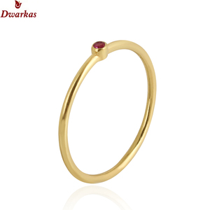 Anillo minimalista de plata de ley 925 chapado en oro con piedra preciosa de rubí natural, precio de fábrica de alta calidad para bodas - Product Image 2
