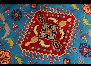 Alfombra de área moderna suave anudada a mano azul de alta calidad para el hogar Cocina hoteles y restaurantes alfombra de oración bordada - Product Image 2