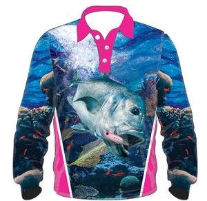 Rendimiento personalizado protección Uv secado rápido Uv Upf 50 sublimación al por mayor manga larga para hombres capucha pesca Polo camisa - Product Image 1