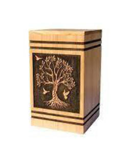 Venta al por mayor de urnas de cremación de madera hechas a mano de estilo americano moderno adulto hombre mujer funerario urnas decorativas - Product Image 2