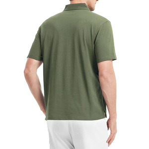 Polos de algodón 100% de manga corta personalizados para hombre, camisetas de polo de tela cómodas con logotipo serigrafiado Vintage para hombre - Product Image 2