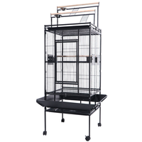 Grande cage de vol et d'élevage de luxe pour perroquets, en fil métallique avec plateau en plastique