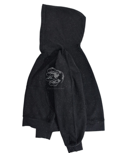 Venta al por mayor de ropa de calle de alta calidad Unisex algodón Boxy Rhinestone Hoody lavado ácido cremallera Oversize Zip Up Hoodies hombres - Product Image 4