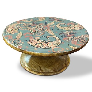High Quality Dinner <b>Table</b> Top Decorative single Tier Wooden Cake Serving Enamel Finishing Stand For Hotels Usage At <b>Low</b> price - Product Image 5