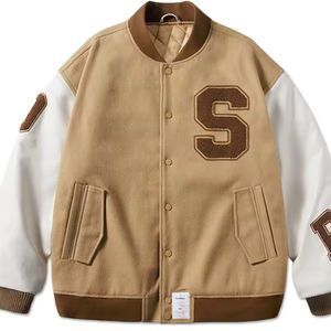 100% laine manches baseball letterman chenille broderie patchs logo personnalisé varsity veste femmes de haute qualité - Product Image 3