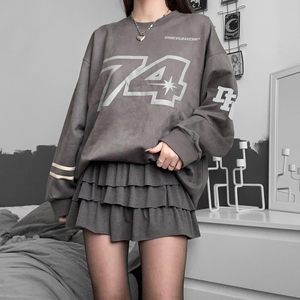 Nouveau sweat-shirt oversize pour homme, imprimé lettres, col rond vintage, manches longues, pull ample à motifs, streetwear unisexe - Product Image 5