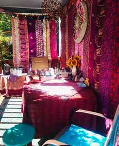 Cortinas de seda Sari indio Vintage multicolor hechas a mano, elegantes cortinas con estampado Floral, cenefas para decoración moderna del hogar, cuerda - Product Image 3