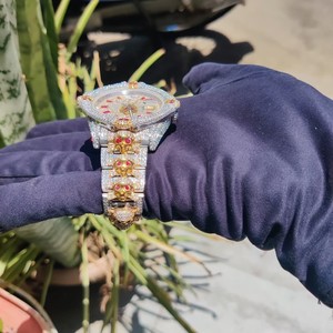 Luxe 41mm Hip Hop Moissanite Glacé Montre VVS Diamant Haute Qualité Mouvement À Quartz 20mm Bande Personnalisé Affaires Mode Verre - Product Image 5