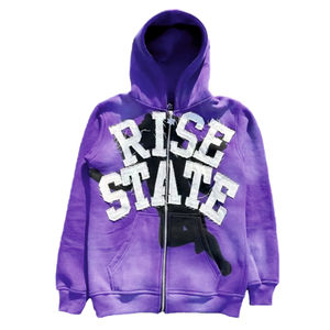 Vente en gros de sweats à capuche pour hommes sans cordon de serrage impression personnalisée broderie logo pull à capuche unisexe en coton pour hommes - Product Image 5