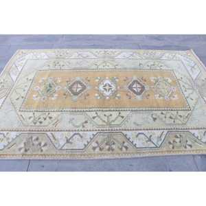5.3x8.5 ft Rug, Turkish Vintage Rug, <b>Brown</b> <b>Wool</b> Rug - Product Image 4