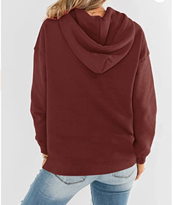 Sudaderas con capucha especiales personalizadas para mujer, sudaderas con capucha de talla grande de algodón en blanco de alta calidad, jersey con cordón de Color sólido de manga larga - Product Image 6