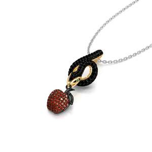 สร้อยคอเงินแท้รูปงูผลไม้ต้องห้ามและแอปเปิ้ลจาก Jeulia - Product Image 3