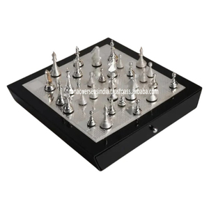 Premium Modern Luxury Silver-Plated Cast Iron Chess Set Handcrafted Game Board Detailed Pieces Still Life Wedding Elegant Home - Product Image 3