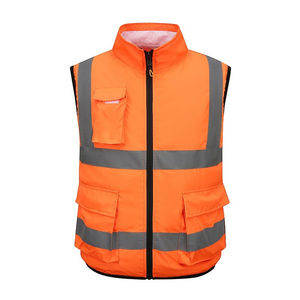 Chaleco de Seguridad de Invierno para Hombre, Impermeable y Reflectante, Chaleco de Tráfico, Color Naranja, Hecho de Nailon, Chaleco de Seguridad con Cordones - Product Image 4