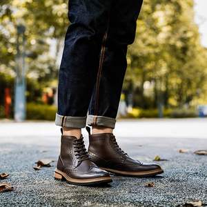 <b>Vintage</b> Suede Chukka <b>Boots</b> with Classic Lacing Wear Resistant Heel for Men's Business Casual and Retro Shoes - Product Image 3