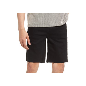 BP. Shorts in denim vintage streetwear slim fit con ricami, effetto distressed, vita media/bassa/alta, orlo grezzo, neri, traspiranti, leggermente lavati - Product Image 2