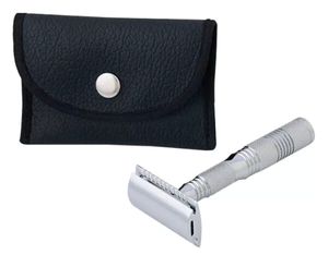 Rasoir à double tranchant pour homme avec manche en laiton, lame en acier inoxydable non jetable pour le soin personnel - Product Image 3