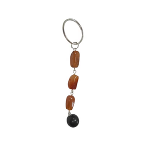 Porte-clés en cristal de haute qualité, cube de cornaline rouge et d'agate noire, porte-clés en pierre naturelle, cadeaux pour femmes, vente en gros de porte-clés - Product Image 1