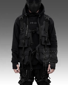 Techwear-Chaqueta Deportiva de Cuero para Hombre, Tops de Marca de Tendencia de Primavera y Otoño, de Color Negro, Impermeable, para Deportes al Aire Libre - Product Image 3